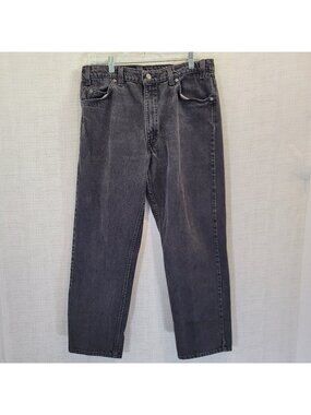 Vintage White Tab Levis 575 Jeans Mens 36x30 Act 34x29 Black Bootcut Denim